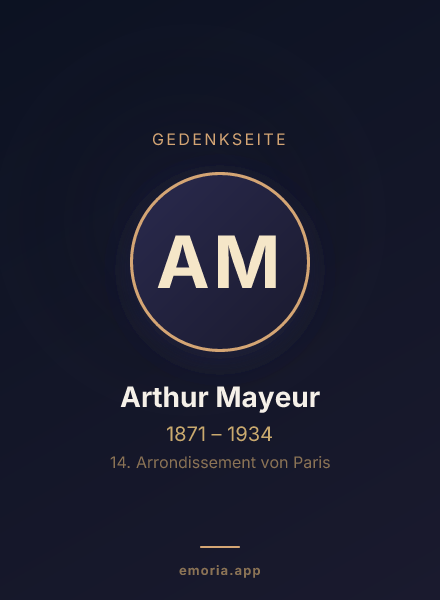 Gedenkportrait von Arthur Mayeur