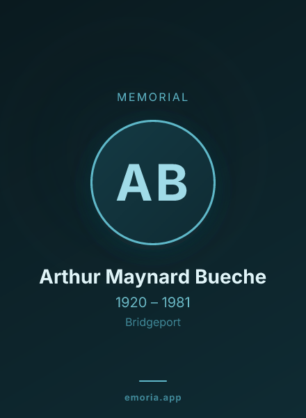 Memorial portrait of Arthur Maynard Bueche