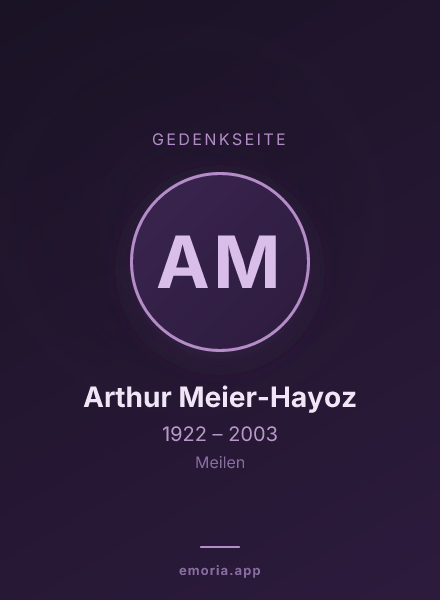 Gedenkportrait von Arthur Meier-Hayoz