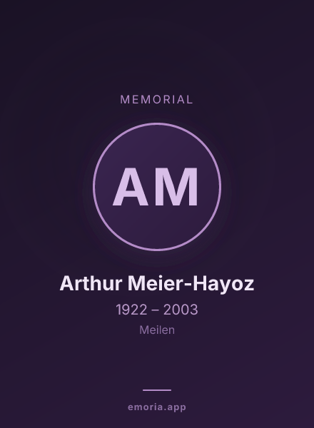Memorial portrait of Arthur Meier-Hayoz