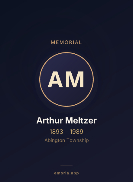 Memorial portrait of Arthur Meltzer