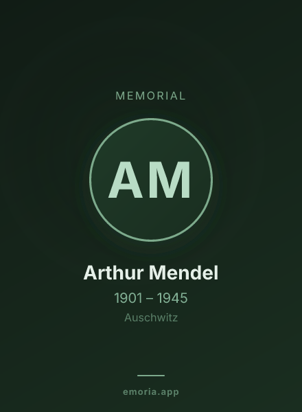 Memorial portrait of Arthur Mendel