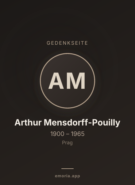 Gedenkportrait von Arthur Mensdorff-Pouilly