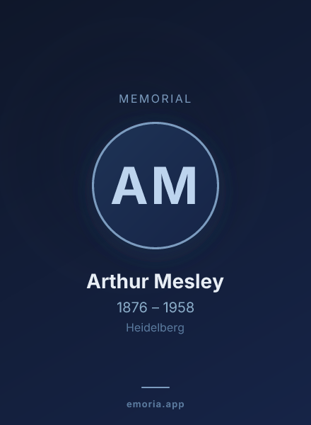 Memorial portrait of Arthur Mesley
