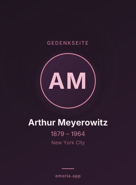 Gedenkportrait von Arthur Meyerowitz