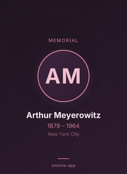 Memorial portrait of Arthur Meyerowitz