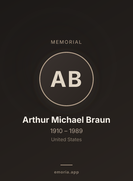 Memorial portrait of Arthur Michael Braun