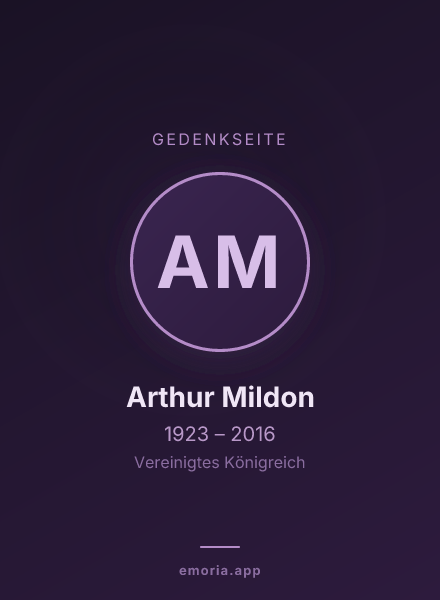 Gedenkportrait von Arthur Mildon