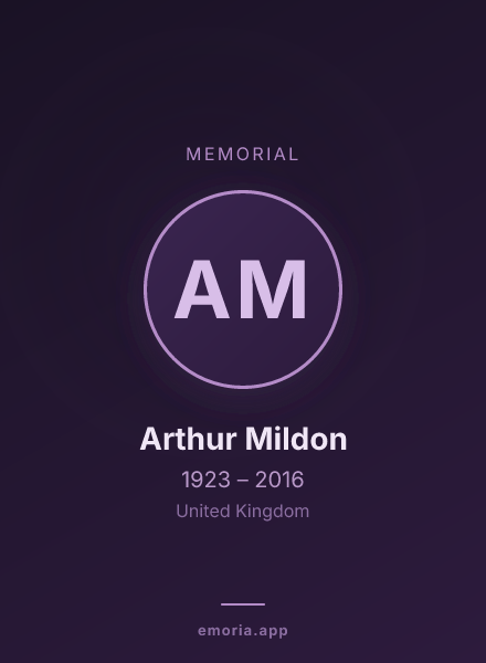 Memorial portrait of Arthur Mildon