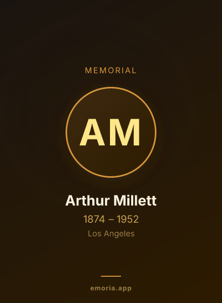 Memorial portrait of Arthur Millett