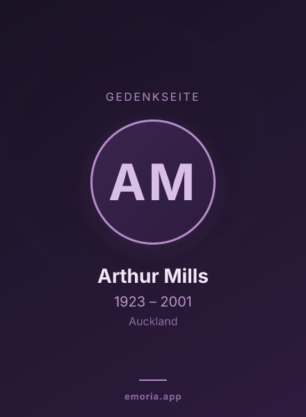 Gedenkportrait von Arthur Mills