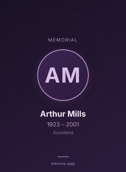 Memorial portrait of Arthur Mills