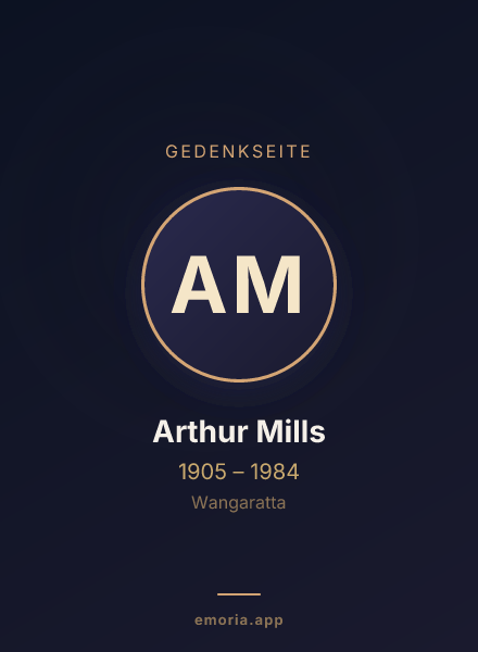 Gedenkportrait von Arthur Mills