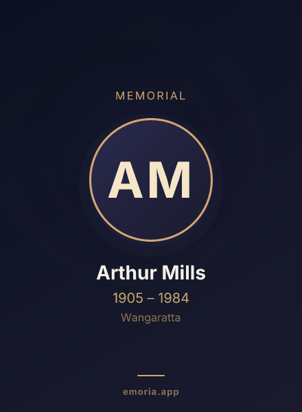 Memorial portrait of Arthur Mills
