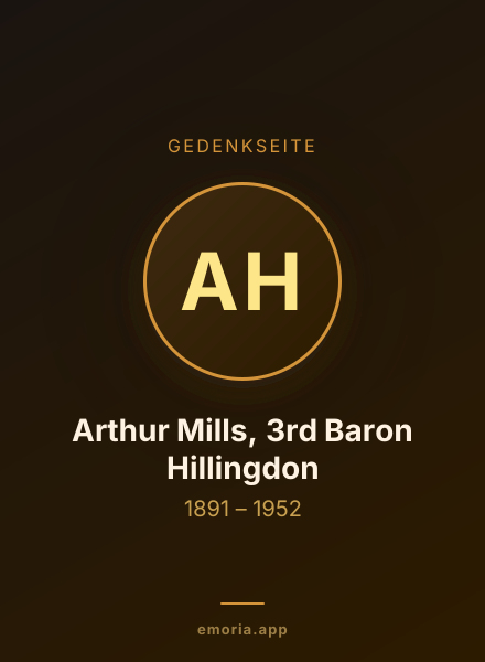 Gedenkportrait von Arthur Mills, 3rd Baron Hillingdon