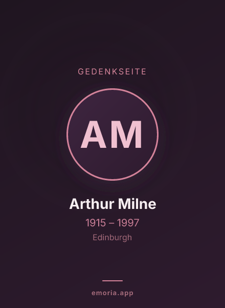 Gedenkportrait von Arthur Milne