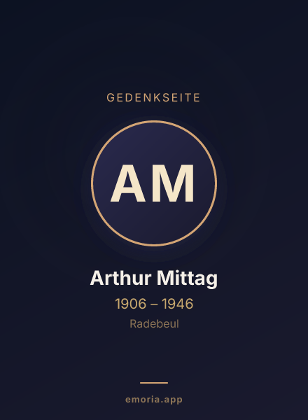 Gedenkportrait von Arthur Mittag