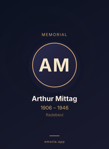 Memorial portrait of Arthur Mittag