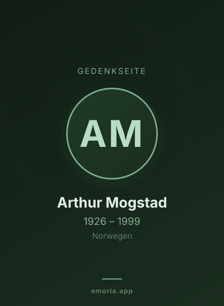 Gedenkportrait von Arthur Mogstad