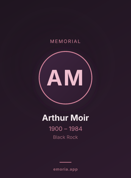 Memorial portrait of Arthur Moir