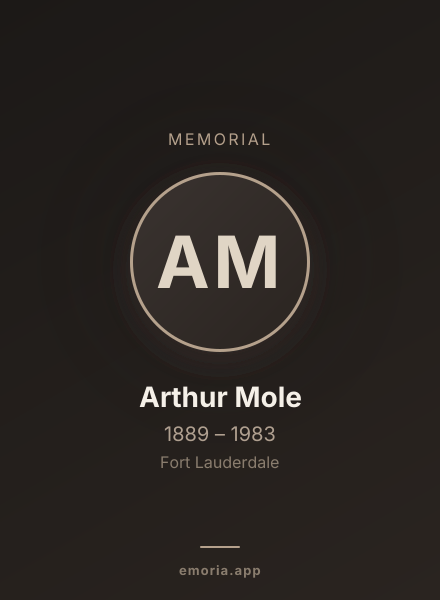 Memorial portrait of Arthur Mole