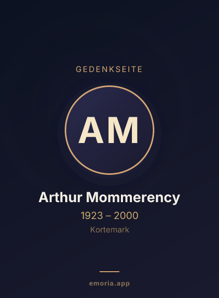 Gedenkportrait von Arthur Mommerency