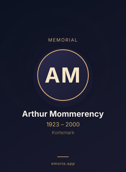 Memorial portrait of Arthur Mommerency
