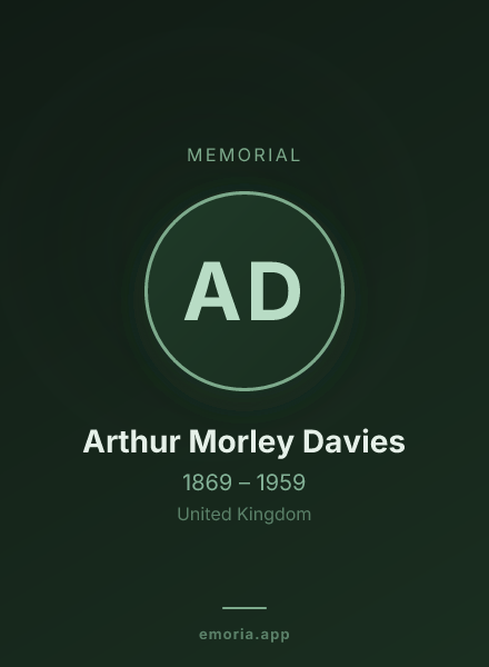 Memorial portrait of Arthur Morley Davies