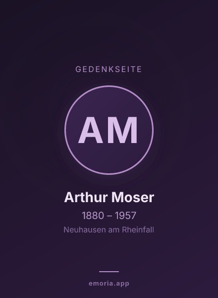 Gedenkportrait von Arthur Moser