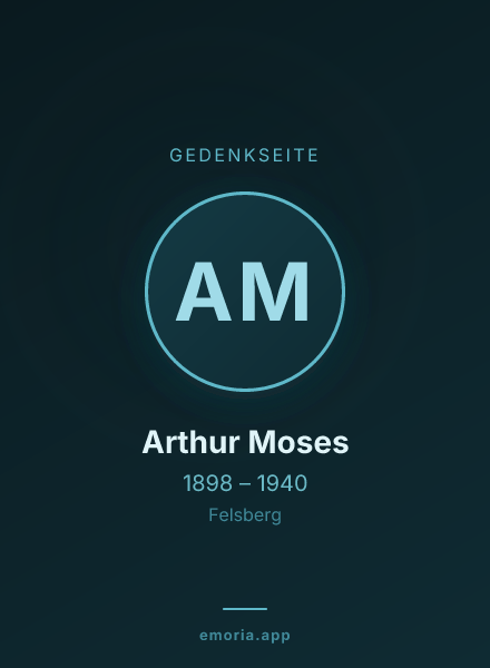 Gedenkportrait von Arthur Moses