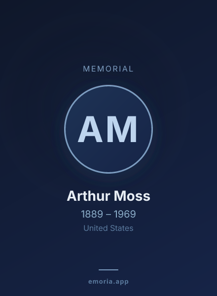 Memorial portrait of Arthur Moss