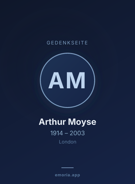 Gedenkportrait von Arthur Moyse