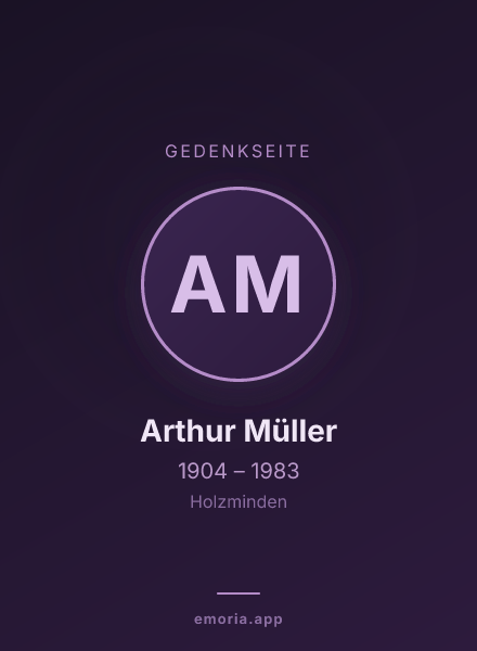 Gedenkportrait von Arthur Müller