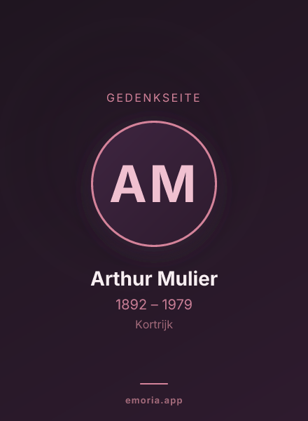 Gedenkportrait von Arthur Mulier