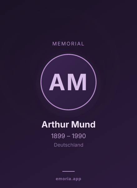Memorial portrait of Arthur Mund