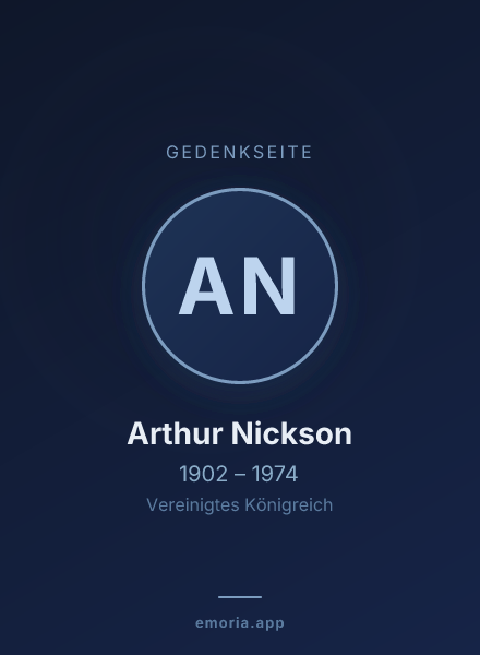 Gedenkportrait von Arthur Nickson