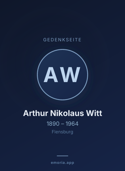 Gedenkportrait von Arthur Nikolaus Witt