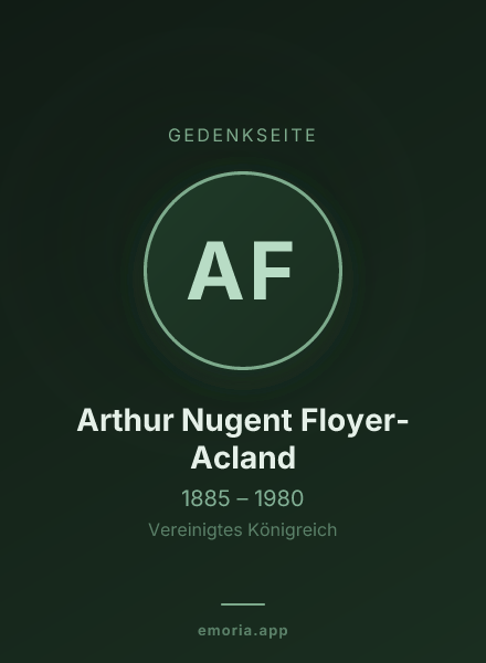 Gedenkportrait von Arthur Nugent Floyer-Acland
