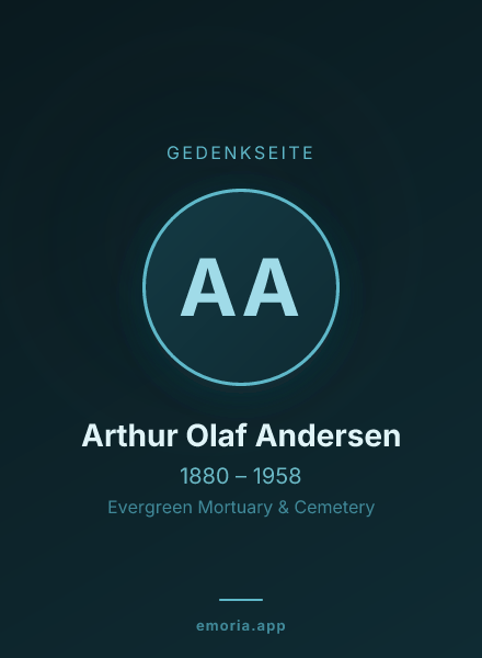 Gedenkportrait von Arthur Olaf Andersen