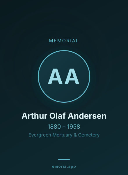 Memorial portrait of Arthur Olaf Andersen