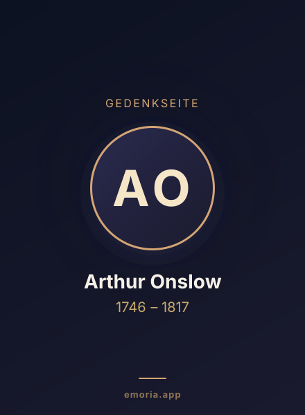 Gedenkportrait von Arthur Onslow