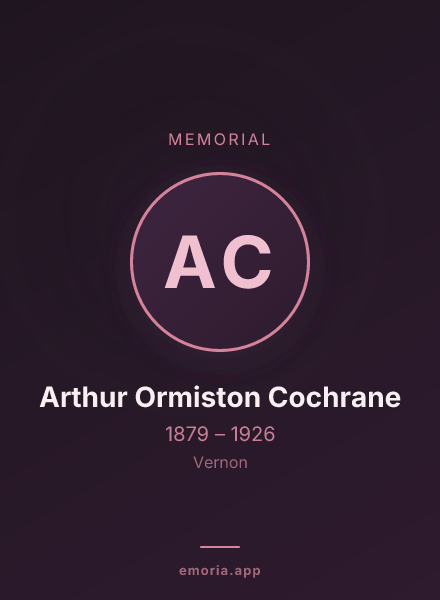Memorial portrait of Arthur Ormiston Cochrane