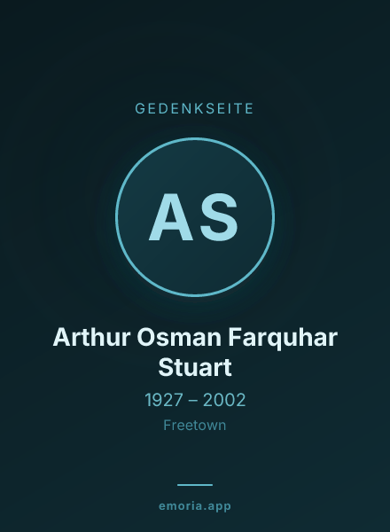Gedenkportrait von Arthur Osman Farquhar Stuart