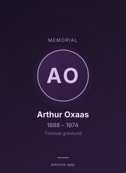 Memorial portrait of Arthur Oxaas