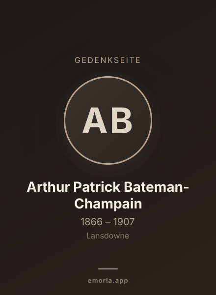 Gedenkportrait von Arthur Patrick Bateman-Champain