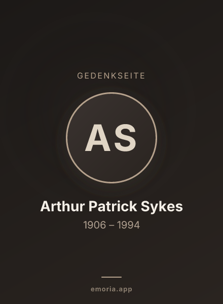 Gedenkportrait von Arthur Patrick Sykes