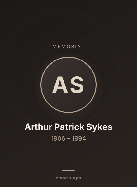 Memorial portrait of Arthur Patrick Sykes