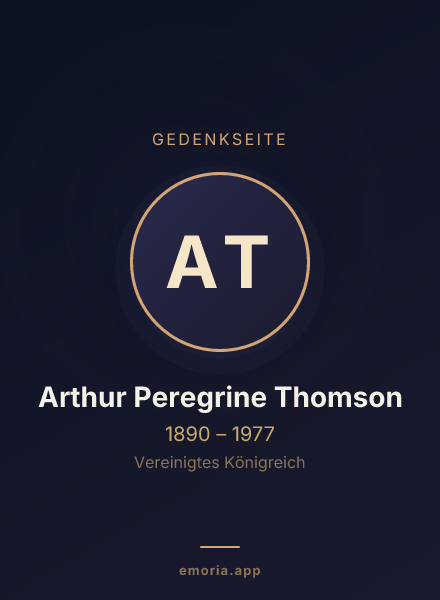 Gedenkportrait von Arthur Peregrine Thomson
