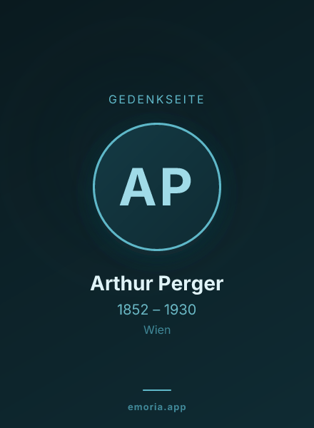 Gedenkportrait von Arthur Perger