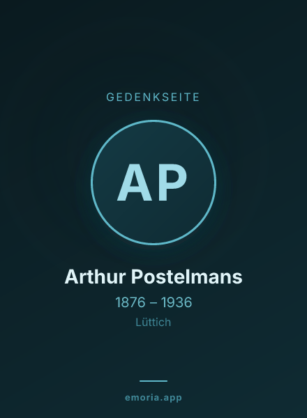 Gedenkportrait von Arthur Postelmans